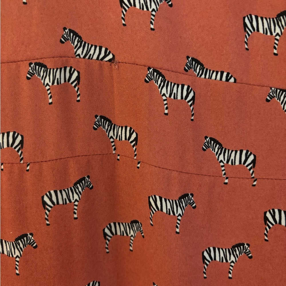Orange zebra print 2X dress with pockets